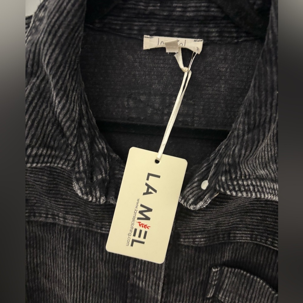 LA MIEL Black Corduroy Lightweight Jacket - Picture 10 of 11